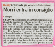 Morri nel Consiglio della Federazione Nazionale Rugby